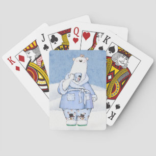 Weihnachtsbär in Pajamas Spielkarten