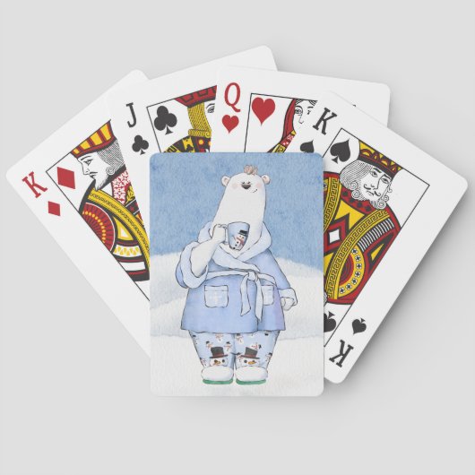 Weihnachtsbär in Pajamas Spielkarten (Rückseite)