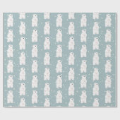 Weihnachtsbär in Schneeflocken Geschenkpapier (Flach)