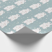 Weihnachtsbär in Schneeflocken Geschenkpapier (Ecke)