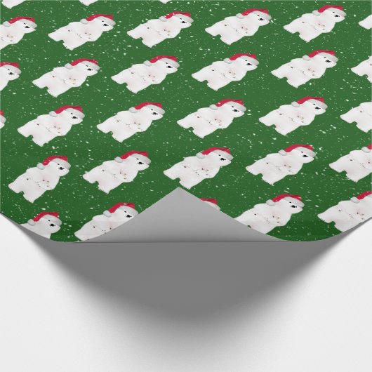 Weihnachtsbär in Schneeflocken Geschenkpapier (Ecke)