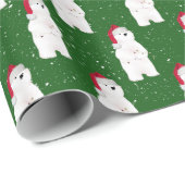 Weihnachtsbär in Schneeflocken Geschenkpapier (Rolleneckpunkt)