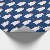 Weihnachtsbär in Schneeflocken Geschenkpapier (Ecke)