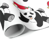 Weihnachtsbär in Weihnachtsmannmütze Niedliche Kin Geschenkpapier (Rolleneckpunkt)