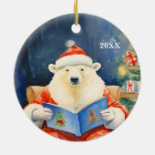 Weihnachtsbär individualisieren Datum Ornament (Hinten)