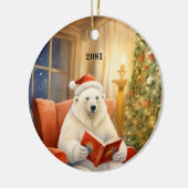 Weihnachtsbär individualisieren Datum Ornament (Links)