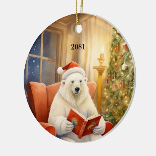 Weihnachtsbär individualisieren Datum Ornament (Links)