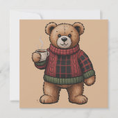 Weihnachtsbär Kaffee Retro Weihnachten Matching (Vorderseite)