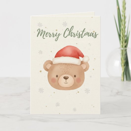 Weihnachtsbär Karte (Vorderseite)
