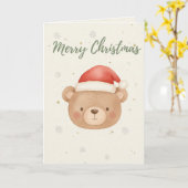Weihnachtsbär Karte (Gelbe Blume)