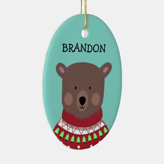 Weihnachtsbär Keramik Ornament (Rechts)