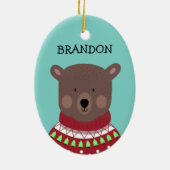 Weihnachtsbär Keramik Ornament (Hinten)