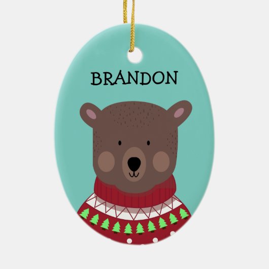 Weihnachtsbär Keramik Ornament (Hinten)