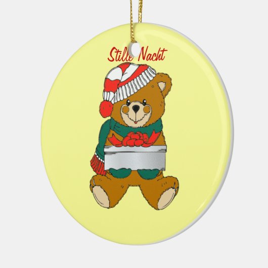 Weihnachtsbär Keramikornament (Links)