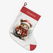 Weihnachtsbär-Kinderstrumpf Großer Weihnachtsstrumpf (Vorderansicht (hängend))