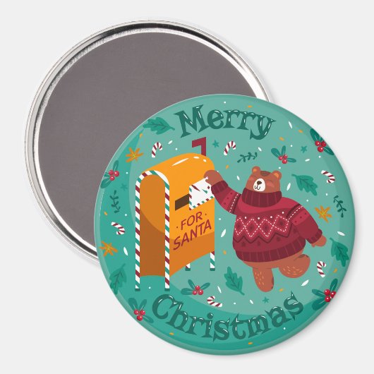 Weihnachtsbär Magnet (Vorderseite/Rückseite)