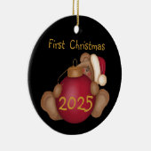 Weihnachtsbär Maßgeschneidert 1. Weihnachtsdekorat Keramikornament (Rechts)