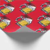 Weihnachtsbär mit einem Weihnachtshut Geschenkpapier (Ecke)