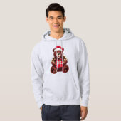 Weihnachtsbär mit Geschenk und Licht Hoodie (Vorne ganz)