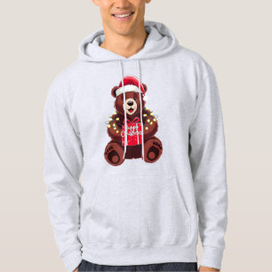 Weihnachtsbär mit Geschenk und Licht Hoodie