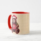 Weihnachtsbär mit Geschenk und Licht Tasse (Vorderseite Links)