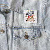 Weihnachtsbär mit Geschenk und Schneeflocken Button (Beispiel)