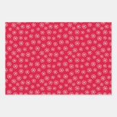 Weihnachtsbär mit Geschenk und Schneeflocken, rot Geschenkpapier Set (Vorderseite 3)