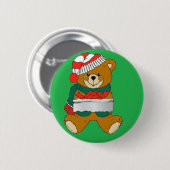 Weihnachtsbär mit Geschenkboxen Button (Vorne & Hinten)