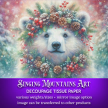 Weihnachtsbär mit Holy & Pine Decoupage