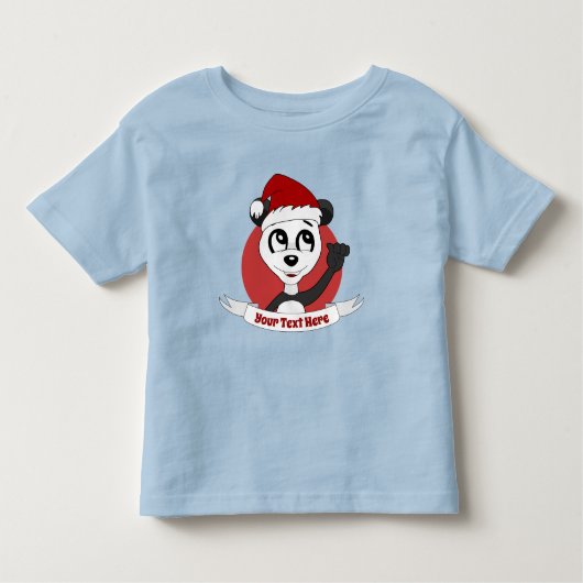Weihnachtsbär mit niedlichen Panda-Kindermädchen Kleinkind T-shirt (Vorderseite)