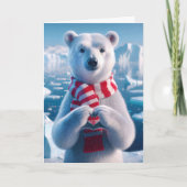 Weihnachtsbär mit Paws als Herz Karte (Vorderseite)