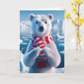 Weihnachtsbär mit Paws als Herz Karte (Gelbe Blume)