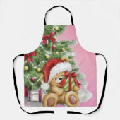 Weihnachtsbär mit prächtiger und baumischer Dekora Schürze (Vorderseite)