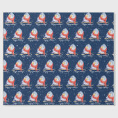 Weihnachtsbär mit Scara In Schneeflocken Geschenkpapier (Flach)