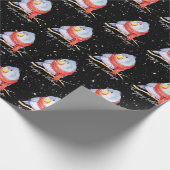 Weihnachtsbär mit Scara In Schneeflocken Geschenkpapier (Ecke)