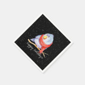 Weihnachtsbär mit Scara In Schneeflocken Serviette (Ecke)