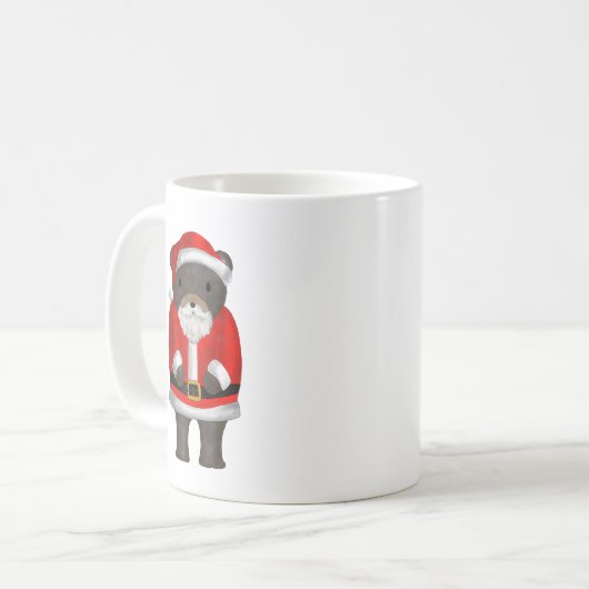 Weihnachtsbär mit Weihnachtsbären Kaffeetasse (Vorderseite Links)