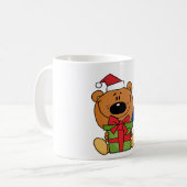 Weihnachtsbär mit Weihnachtsgeschenk Kaffeetasse (Vorderseite Links)