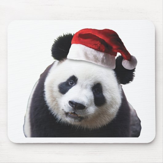 Weihnachtsbär mit Weihnachtsmannmütze Mousepad (Vorne)