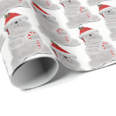 Weihnachtsbär mit Zuckerrohr Geschenkpapier (Rolleneckpunkt)