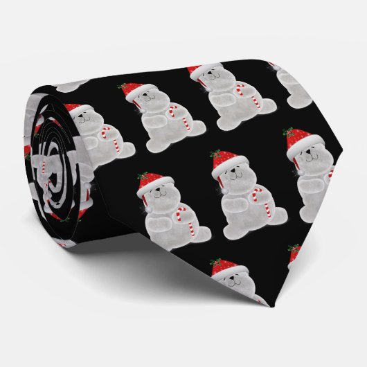 Weihnachtsbär mit Zuckerrohr Krawatte (Gerollt)