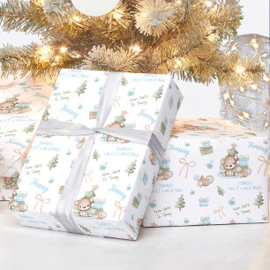 Weihnachtsbär Name Text Weihnachten Geschenkpapier