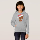 Weihnachtsbär, Niedlicher Bär, Weihnachtsmannmütze Hoodie (Vorne ganz)
