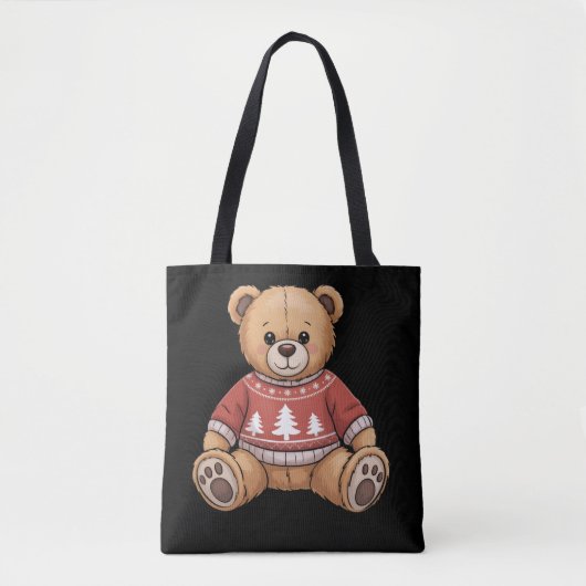 Weihnachtsbär Niedlicher Weihnachtsgeschenk Tasche (Vorderseite)