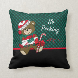 Weihnachtsbär Nr Pinkeln Grün Kariert Personalisie Kissen