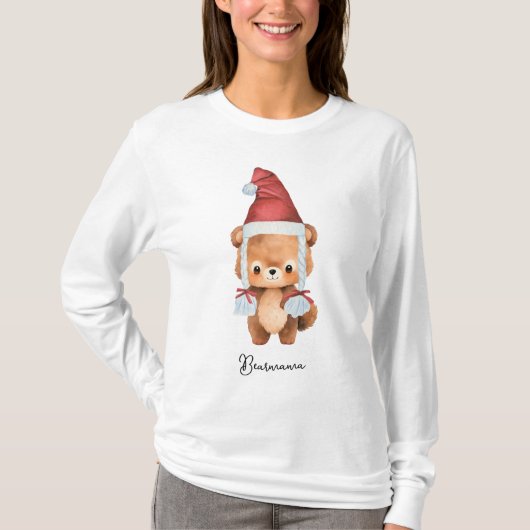 Weihnachtsbär Pajamas T-Shirt (Vorderseite)