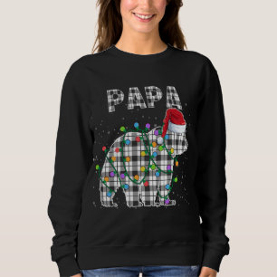 Weihnachtsbär Papa Schwarz-weißen Karierten Weihna Sweatshirt