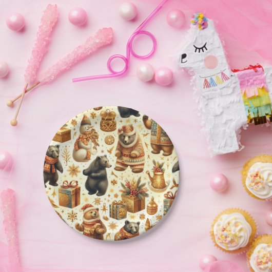 Weihnachtsbär Pappteller (Party)