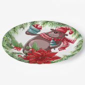 Weihnachtsbär Pappteller (Schrägansicht)