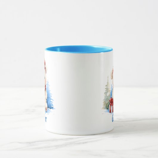 Weihnachtsbär Personalisiert Kids Tasse (Zentrum)